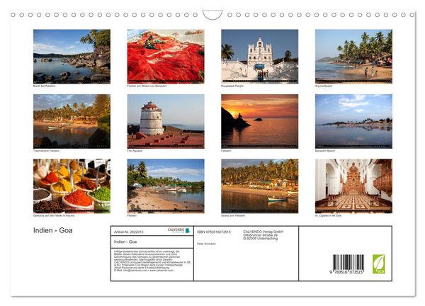 Produktbild: Indien - Goa (Wandkalender 2026 DIN A3 quer), CALVENDO Monatskalender