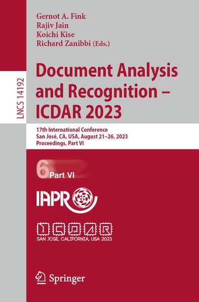 Produktbild: Document Analysis and Recognition - ICDAR 2023