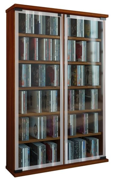 Produktbild: Holz CD DVD Stand Regal Schrank Galerie Glast&uuml;r