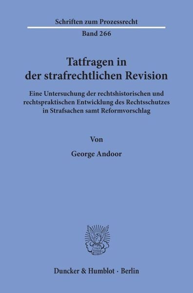 Produktbild: Tatfragen in der strafrechtlichen Revision.