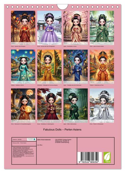 Produktbild: Fabulous Dolls &ndash; Perlen Asiens (Wandkalender 2027 DIN A4 hoch), CALVENDO Monatskalender