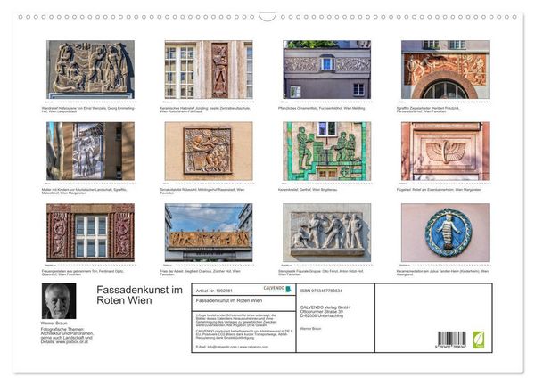 Produktbild: Fassadenkunst im Roten Wien (Wandkalender 2026 DIN A2 quer), CALVENDO Monatskalender