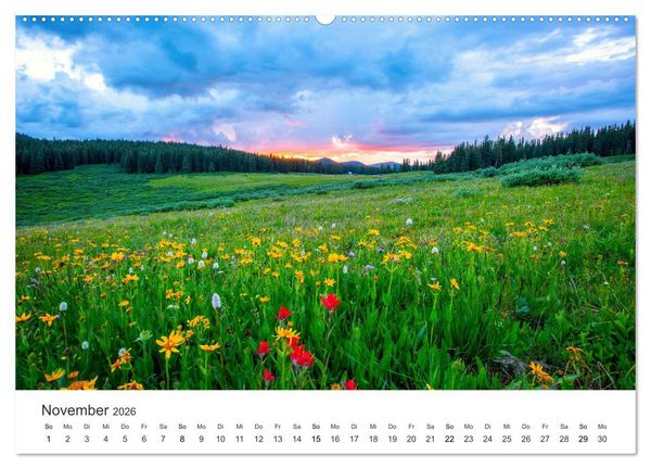 Produktbild: Die sch&ouml;nsten Blumenwiesen der Welt (hochwertiger Premium Wandkalender 2026 DIN A2 quer), Kunstdruck in Hochglanz