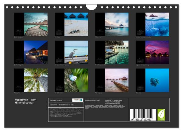 Produktbild: Malediven - dem Himmel so nah (Wandkalender 2026 DIN A4 quer), CALVENDO Monatskalender