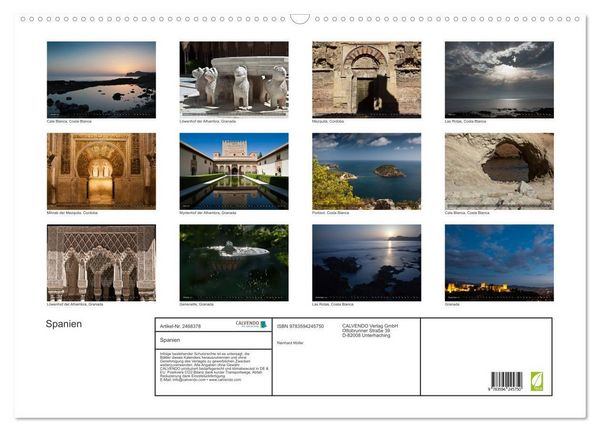 Produktbild: Spanien (Wandkalender 2027 DIN A2 quer), CALVENDO Monatskalender