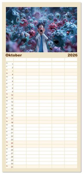Produktbild: Familienplaner 2026 - Nur ein paar Semester Medizin mit 5 Spalten (Wandkalender, 21 x 45 cm) CALVENDO