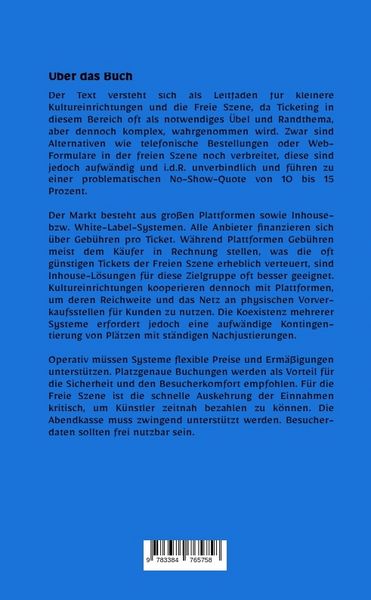 Produktbild: Ticketing f&uuml;r kleinere Kultureinrichtungen und die Freie Szene