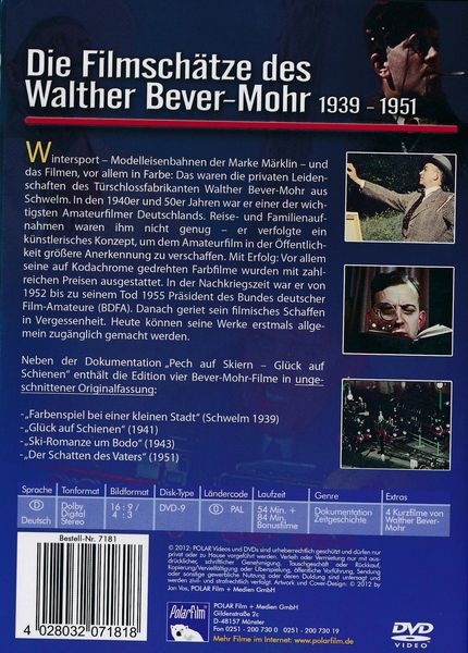 Produktbild: Pech auf Skiern, Gl&uuml;ck auf Schienen - Die Filmsch&auml;tze des Walther Bever-Mohr 1939 - 1951