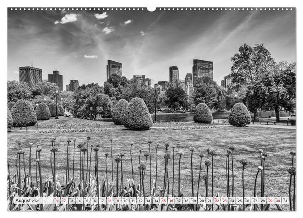 Produktbild: BOSTON Monochrome Stadtansichten (hochwertiger Premium Wandkalender 2026 DIN A2 quer), Kunstdruck in Hochglanz