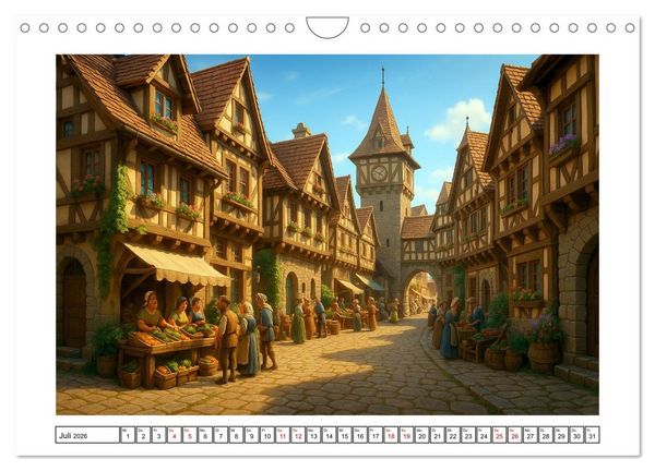 Produktbild: Farbenfrohes Mittelalter (Wandkalender 2026 DIN A4 quer), CALVENDO Monatskalender