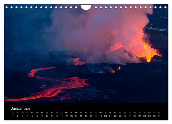 Produktbild: Vulkanausbruch - Island (Wandkalender 2026 DIN A4 quer), CALVENDO Monatskalender