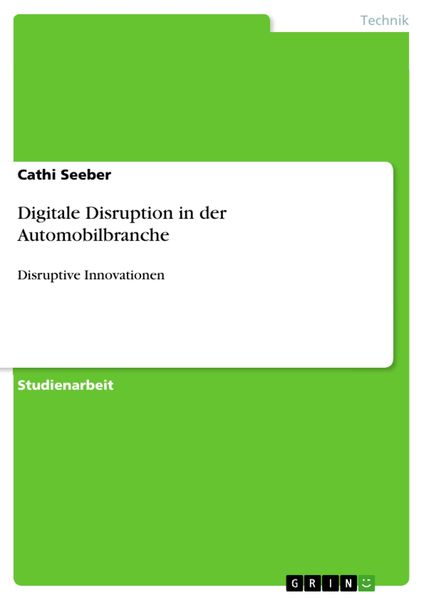 Produktbild: Digitale Disruption in der Automobilbranche