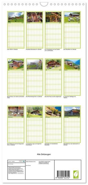 Produktbild: Familienplaner 2027 - Alte Zeitzeugen mit 5 Spalten (Wandkalender, 21 x 45 cm) CALVENDO