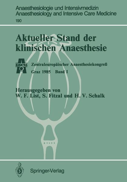 Produktbild: Aktueller Stand der klinischen Anaesthesie