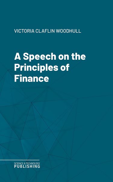 Produktbild: A Speech on the Principles of Finance