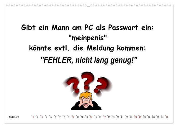 Produktbild: Was Frauen &uuml;ber M&auml;nner denken (hochwertiger Premium Wandkalender 2026 DIN A2 quer), Kunstdruck in Hochglanz