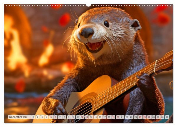 Produktbild: Flei&szlig;ige Otter - Wer h&auml;tte nicht gerne einen niedlichen Otter auf der Arbeit (hochwertiger Premium Wandkalender 2026 DIN A2 quer), Kunstdruck in Hochglanz