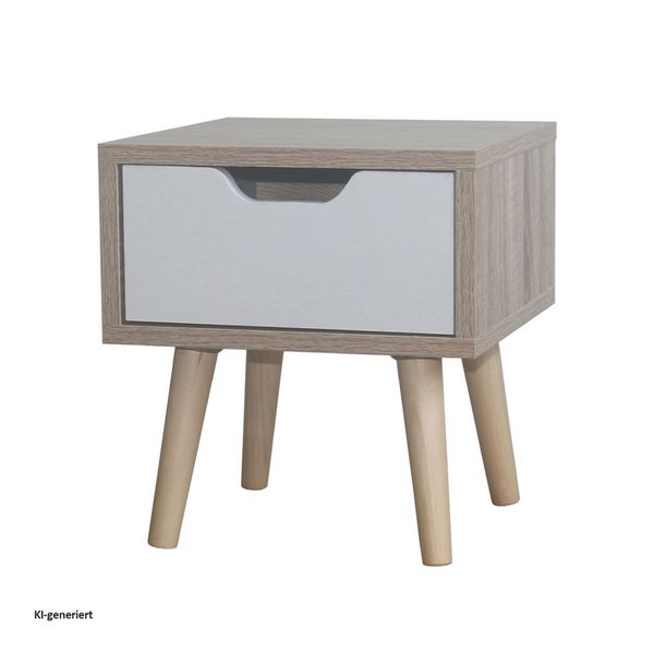 Produktbild: HTI-Living Nachttisch 1 Schublade Thekla Sonoma Wei&szlig; Nachttisch 1 Schublade Thekla Sonoma Wei&szlig;