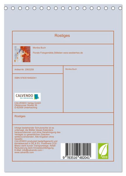 Produktbild: Rostiges (Tischkalender 2026 DIN A5 hoch), CALVENDO Monatskalender