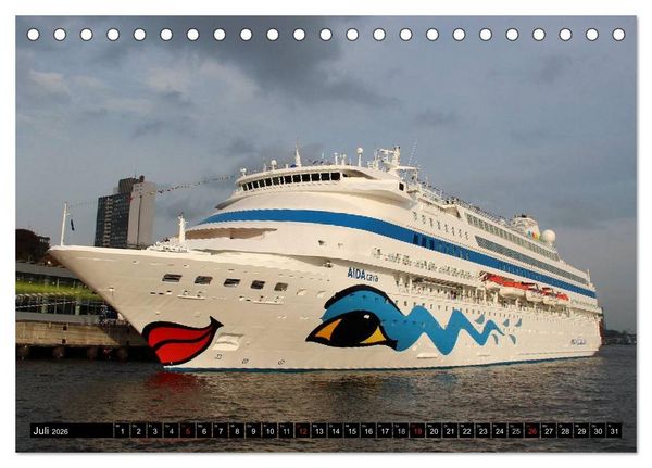 Produktbild: Kreuzfahrtschiffe in Hamburg (Tischkalender 2026 DIN A5 quer), CALVENDO Monatskalender