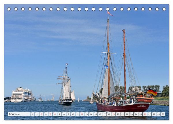 Produktbild: Die HANSE SAIL Das gro&szlig;e Seglertreffen in Rostock (Tischkalender 2026 DIN A5 quer), CALVENDO Monatskalender