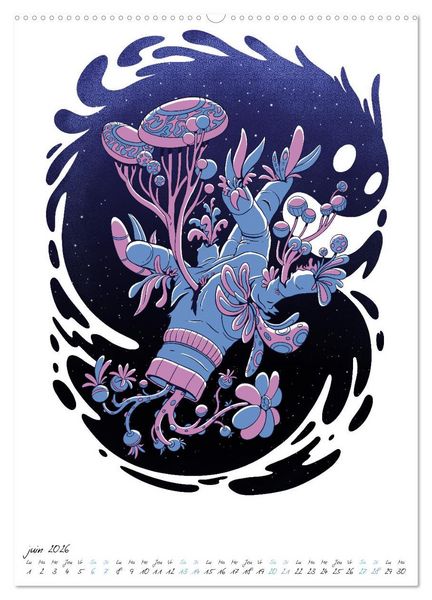 Produktbild: Plantes spatiales extraterrestres (Calendrier mural 2026 DIN A2 horizontal) calendrier de bureau