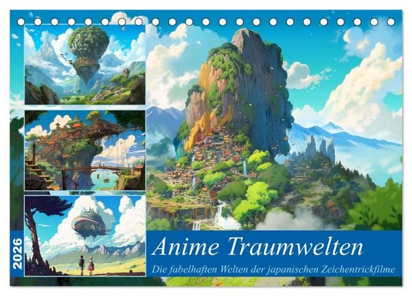 Anime Traumwelten (Tischkalender 2026 DIN A5 quer), CALVENDO Monatskalender