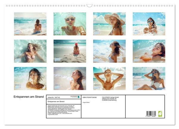 Produktbild: Entspannen am Strand (Wandkalender 2026 DIN A2 quer), CALVENDO Monatskalender