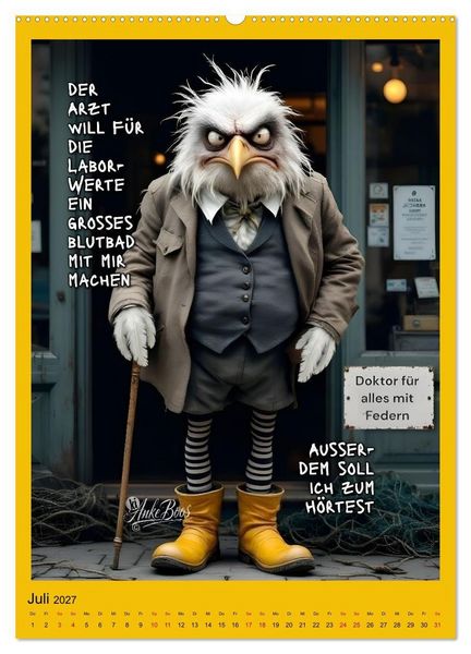 Produktbild: B&ouml;se M&ouml;wen - gestorben wird sp&auml;ter (hochwertiger Premium Wandkalender 2027 DIN A2 hoch), Kunstdruck in Hochglanz