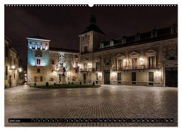 Produktbild: Madrid bei Nacht (hochwertiger Premium Wandkalender 2026 DIN A2 quer), Kunstdruck in Hochglanz