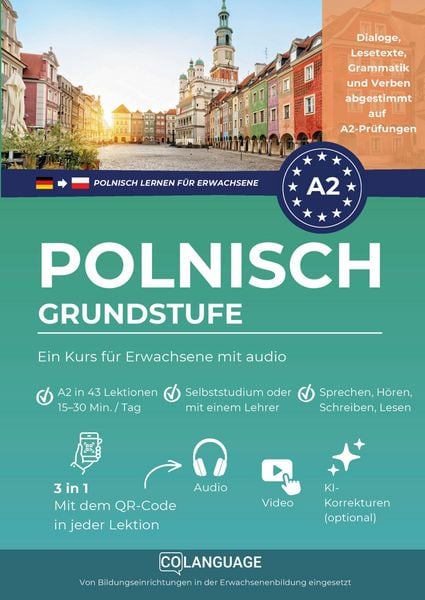 Produktbild: Polnisch lernen A2 Grundstufe. Ein Kurs f&uuml;r Erwachsene mit audio