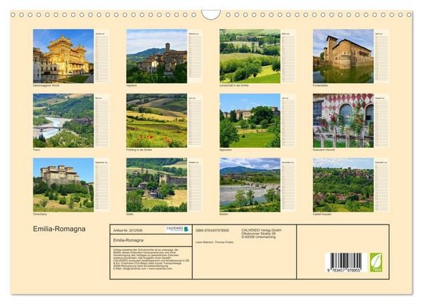 Produktbild: Emilia-Romagna (Wandkalender 2026 DIN A3 quer), CALVENDO Monatskalender