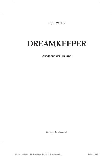 Dreamkeeper 1. Die Akademie der Träume