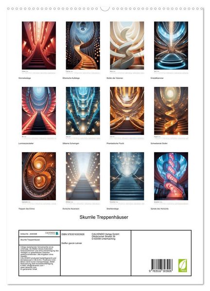 Produktbild: Skurrile Treppenh&auml;user (hochwertiger Premium Wandkalender 2026 DIN A2 hoch), Kunstdruck in Hochglanz