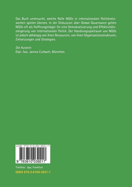 Produktbild: Global Governance und NGOs