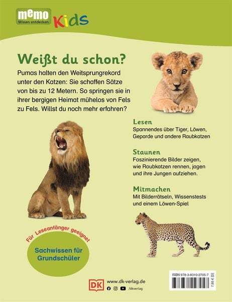 Produktbild: Große Raubkatzen / memo Kids Band 19
