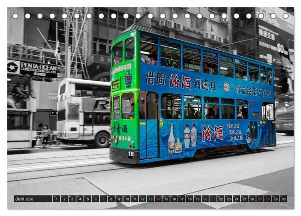 Produktbild: Ding Ding - Hong Kong's Tramways (Tischkalender 2026 DIN A5 quer), CALVENDO Monatskalender