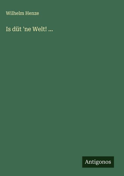 Produktbild: Is d&uuml;t 'ne Welt! ...
