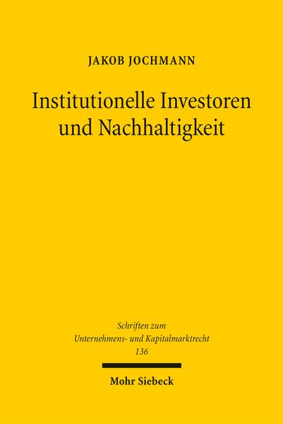 Produktbild: Institutionelle Investoren und Nachhaltigkeit