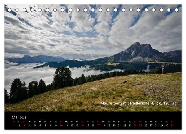 Produktbild: TransAlp - zu Fu&szlig; &uuml;ber die Alpen von M&uuml;nchen nach Venedig (Tischkalender 2026 DIN A5 quer), CALVENDO Monatskalender