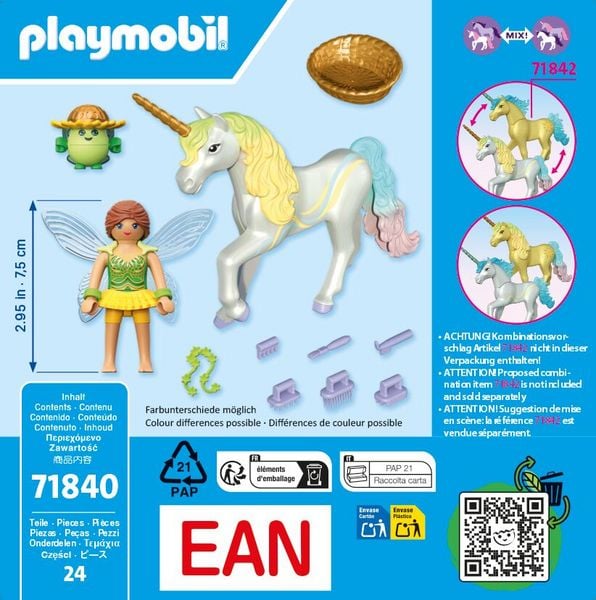 Produktbild: PLAYMOBIL 71840 Sammeleinhorn Regenbogenblume mit Fee