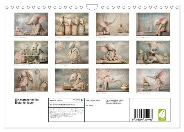 Produktbild: Ein m&auml;rchenhaftes Elefantenleben (Wandkalender 2027 DIN A4 quer), CALVENDO Monatskalender