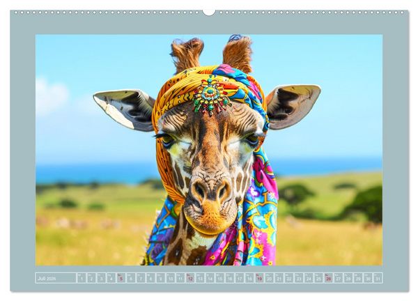 Produktbild: Giraffen-Trend. Hals und Stil (hochwertiger Premium Wandkalender 2026 DIN A2 quer), Kunstdruck in Hochglanz