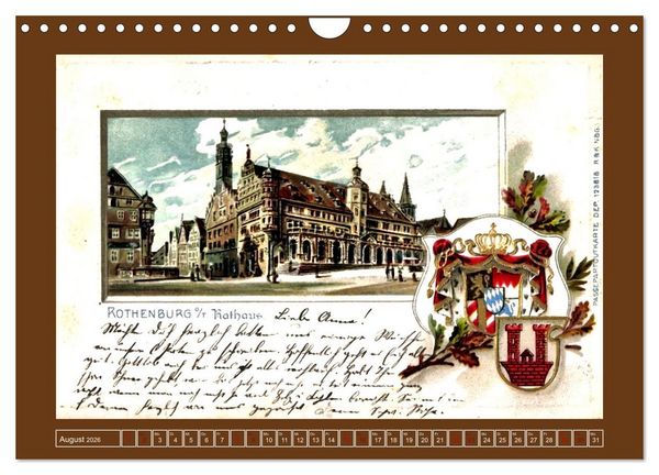 Produktbild: Gru&szlig; aus Rothenburg ob der Tauber (Wandkalender 2026 DIN A4 quer), CALVENDO Monatskalender