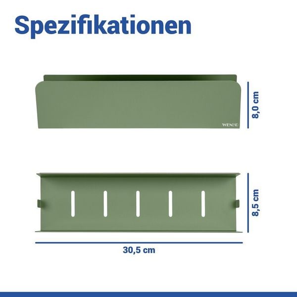 Produktbild: Turbo-Loc&reg; Wandablage Mod. Lizan Gr&uuml;n, Befestigen ohne Bohren