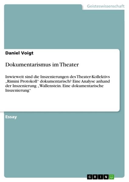 Produktbild: Dokumentarismus im Theater