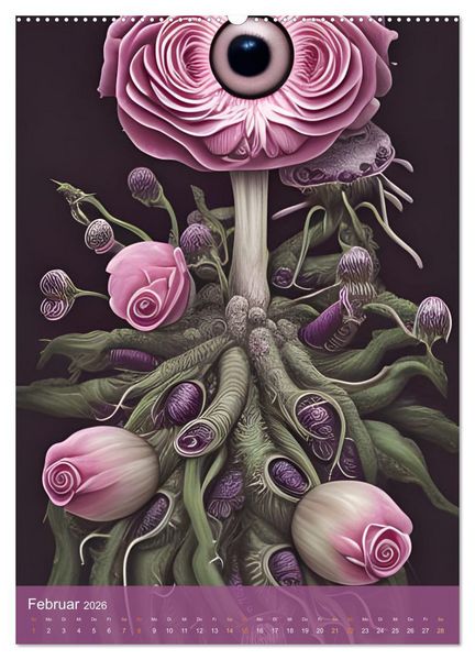 Produktbild: Rosige Aussichten - Diese Blumen beobachten dich auf Schritt und Tritt (hochwertiger Premium Wandkalender 2026 DIN A2 hoch), Kunstdruck in Hochglanz