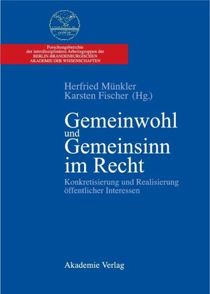 Produktbild: Gemeinwohl und Gemeinsinn im Recht