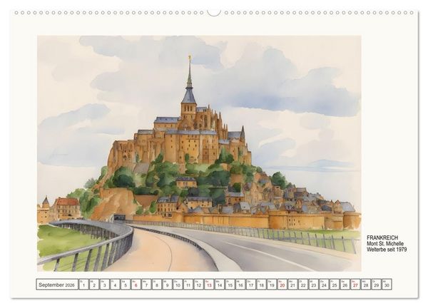 Produktbild: Europ&auml;ische Welterbest&auml;tten (Wandkalender 2026 DIN A2 quer), CALVENDO Monatskalender