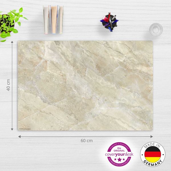 Produktbild: Cover-your-desk Schreibtischunterlage f&uuml;r Kinder sandfarbene Marmorplatte hell, aus hochwertigem Vinyl , 60 x 40 cm